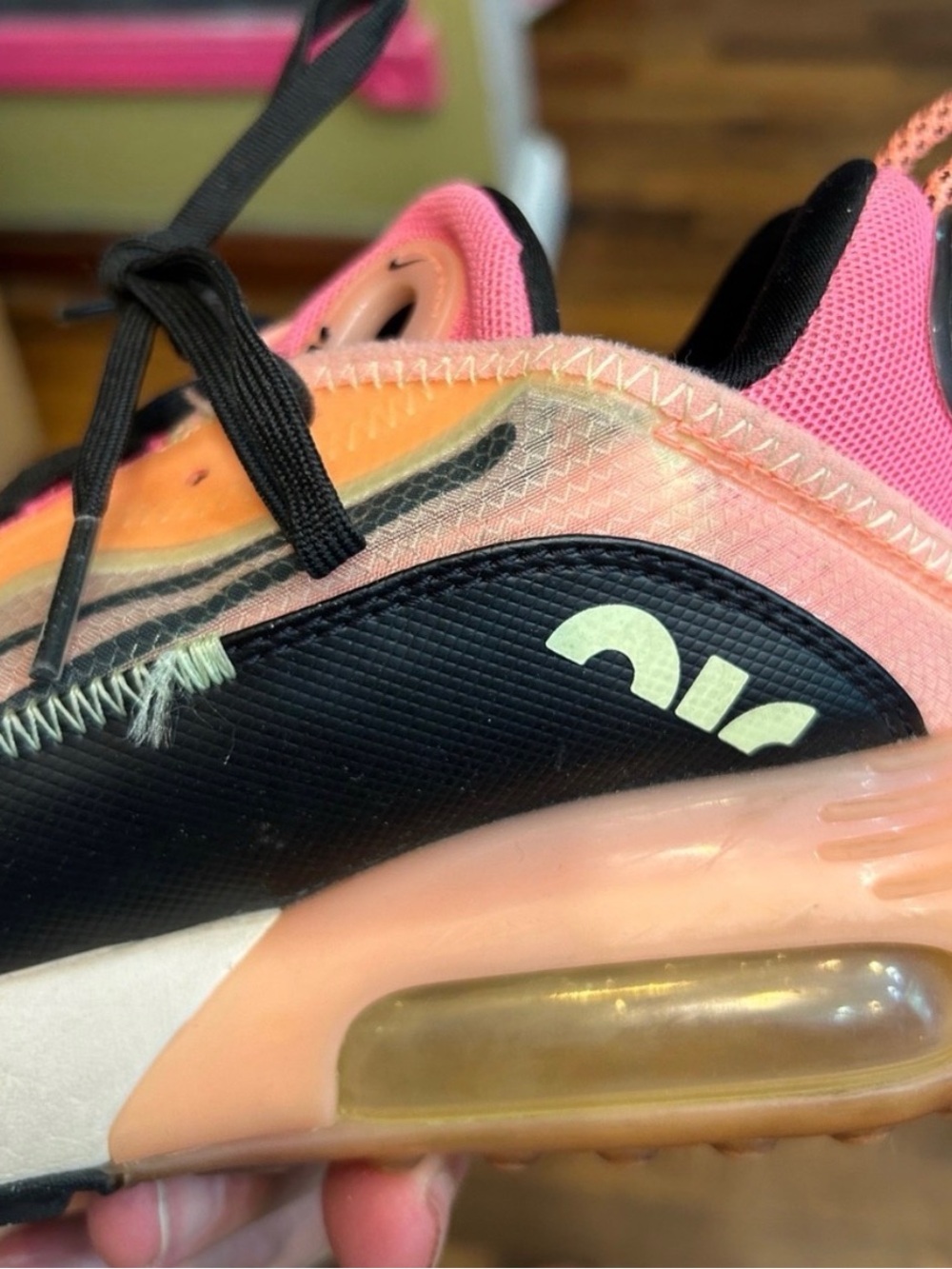 Nike Women's Pink and Peach Athletic Sneakers - Picture 6 of 7